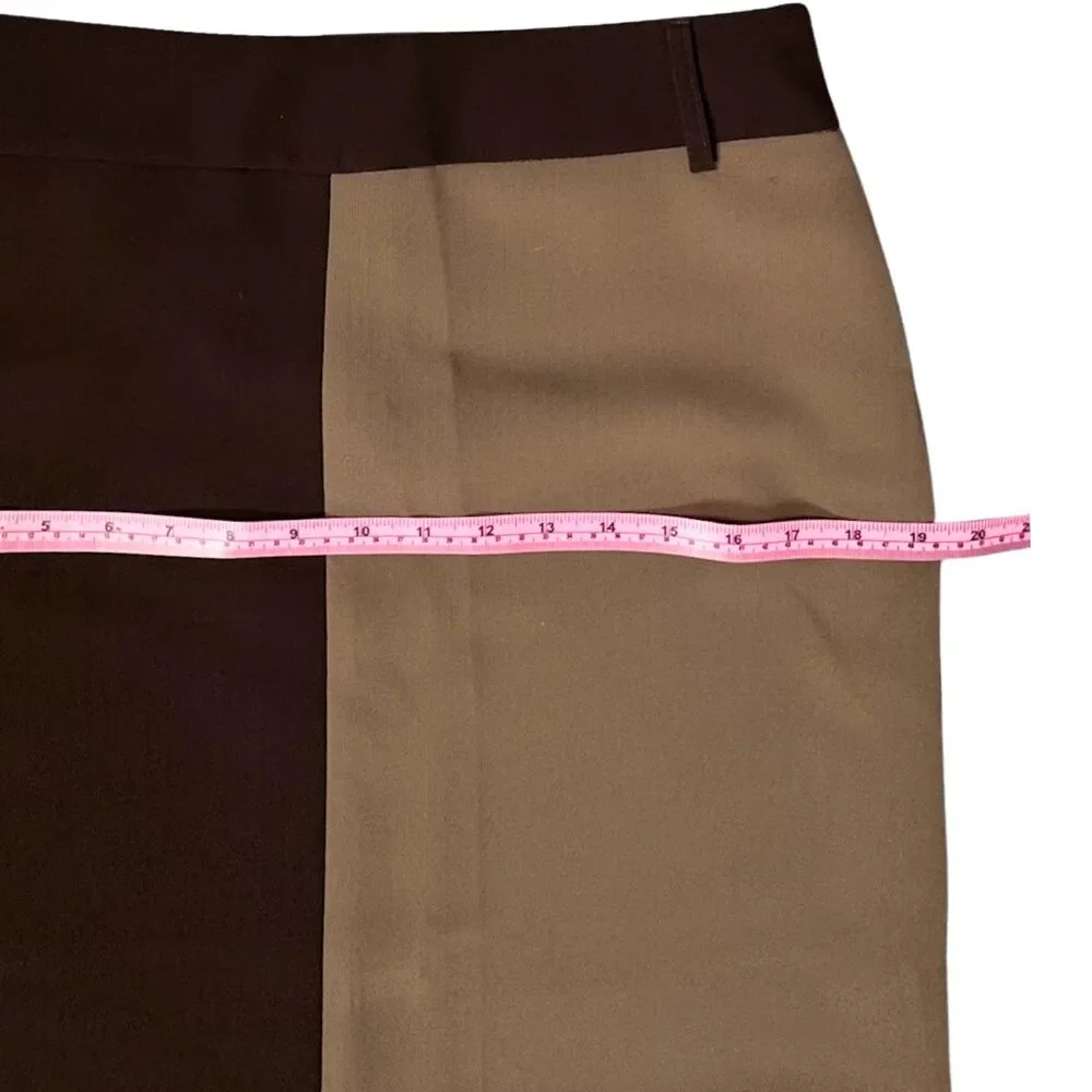 La Gazzetta Long Skirt Womens Lined‎ Zip Slit Belt Loop Sz 8 Brown/Olive Classic